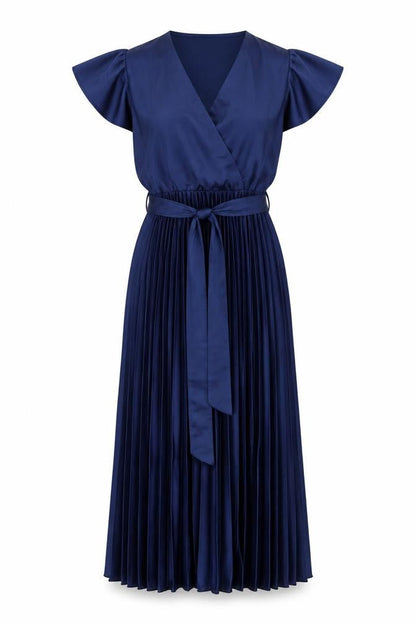 New Look Womens Blue Polyester A-Line Size 6 V-Neck Pullover - Pleated