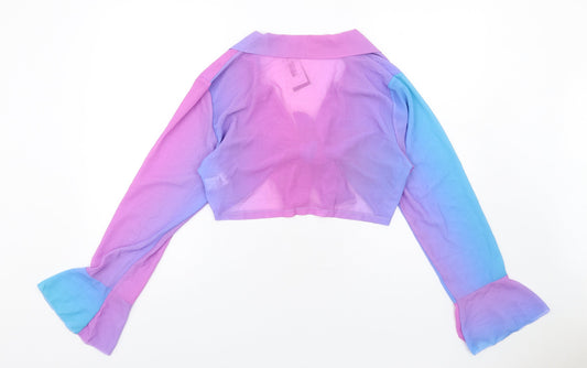 I SAW IT FIRST Womens Multicoloured Polyester Basic Blouse Size 14 V-Neck