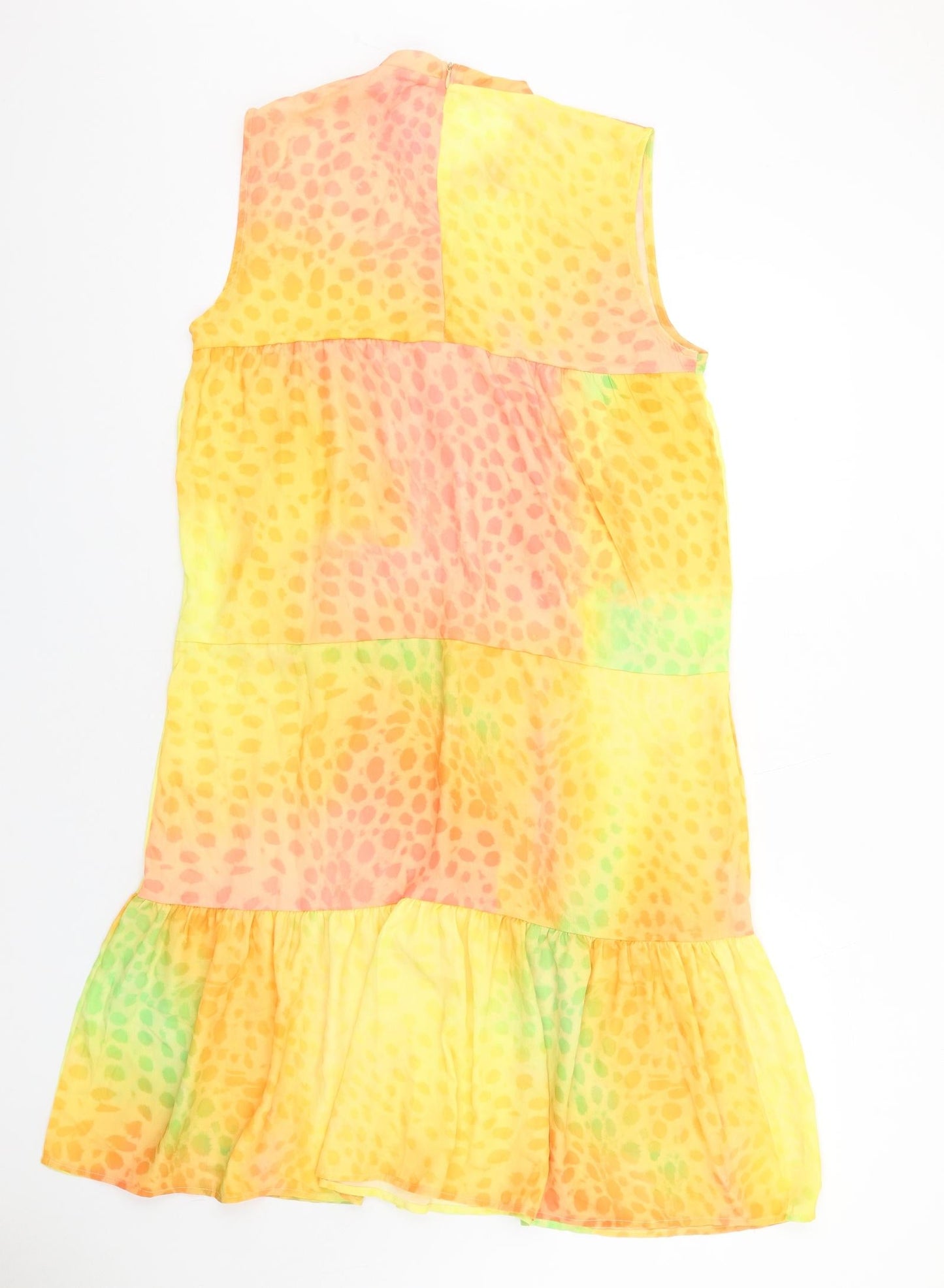 Hype Womens Multicoloured Animal Print Polyester A-Line Size 12 Mock Neck Zip