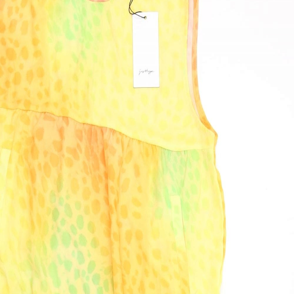 Hype Womens Multicoloured Animal Print Polyester A-Line Size 12 Mock Neck Zip
