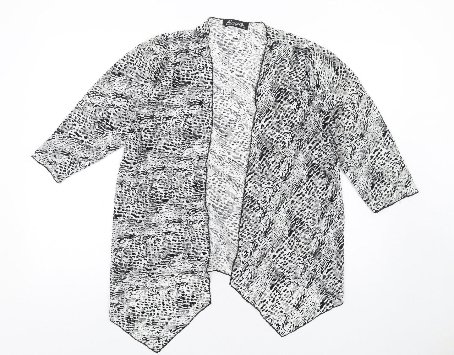 Womens UK Size 14 Alexara Black Kimono T-Shirt