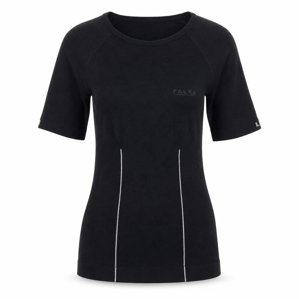 Flake Womens Black Polyamide Basic T-Shirt Size 12 Round Neck Pullover
