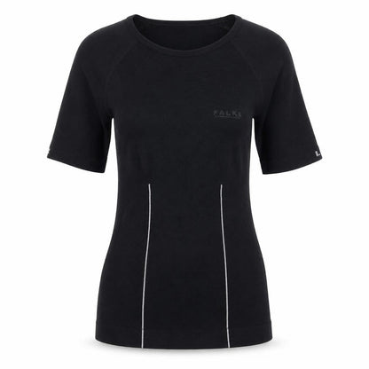 Flake Womens Black Polyamide Basic T-Shirt Size 12 Round Neck Pullover