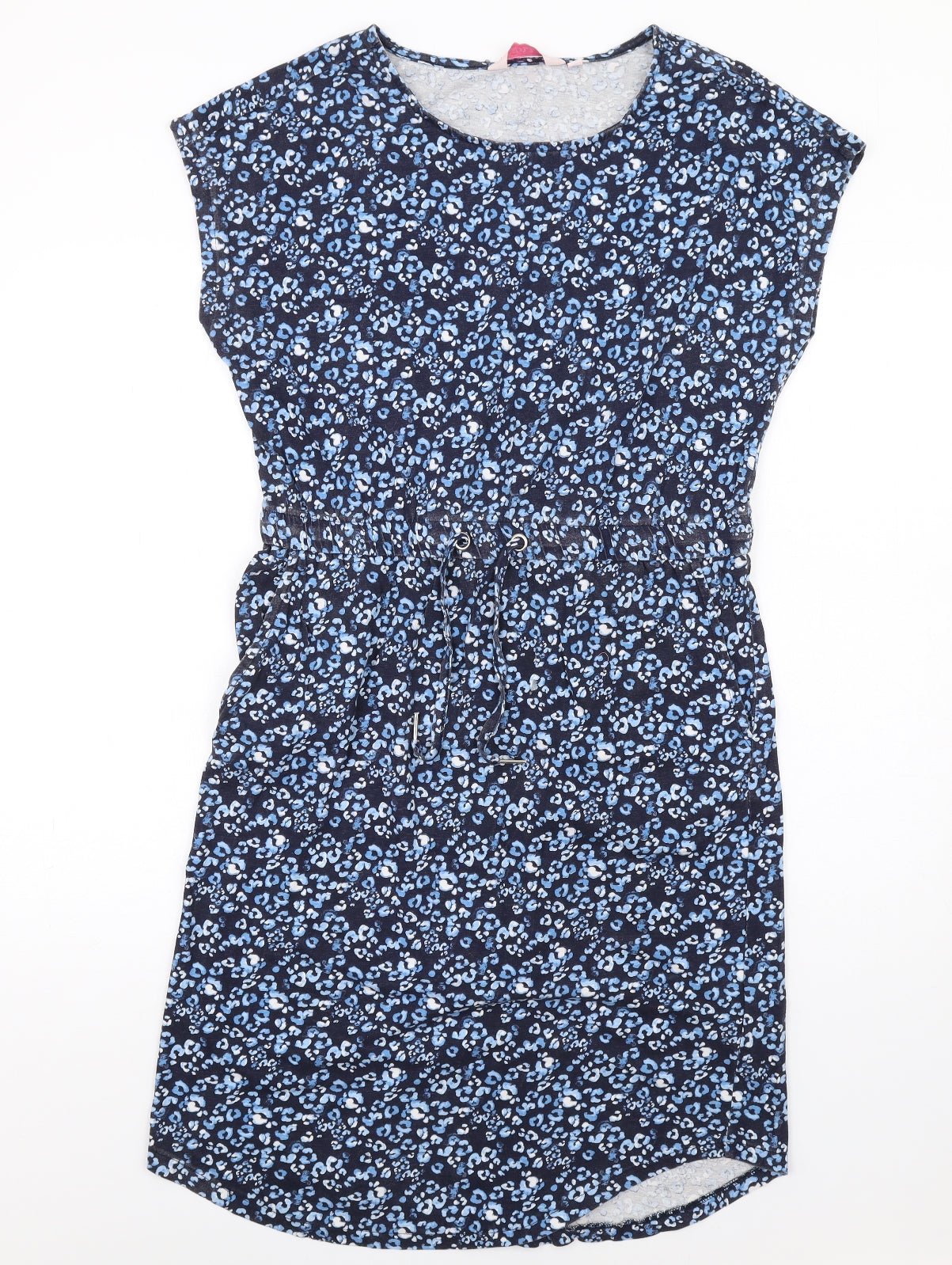 Baard Angels Womens Blue Geometric Cotton A-Line Size 14 Round Neck Pullover