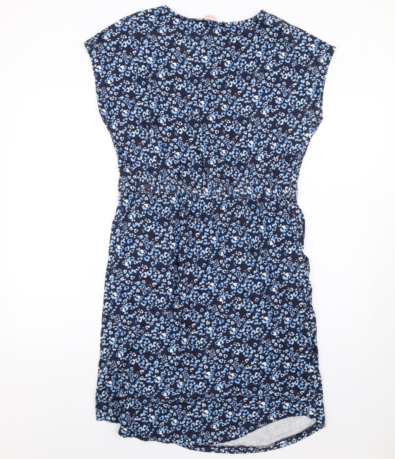 Baard Angels Womens Blue Geometric Cotton A-Line Size 14 Round Neck Pullover