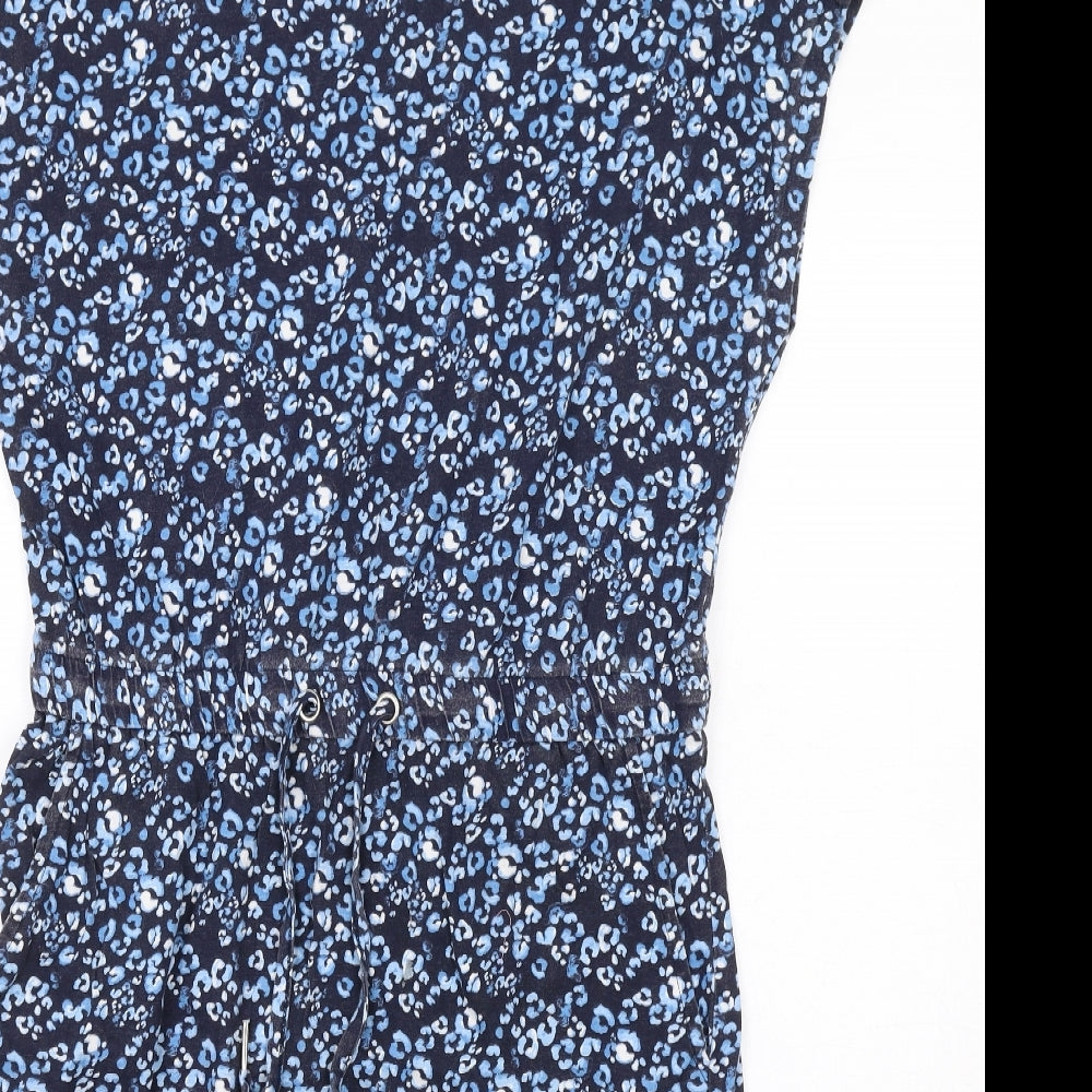 Baard Angels Womens Blue Geometric Cotton A-Line Size 14 Round Neck Pullover