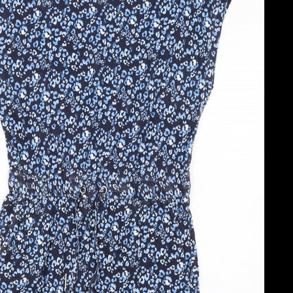 Baard Angels Womens Blue Geometric Cotton A-Line Size 14 Round Neck Pullover