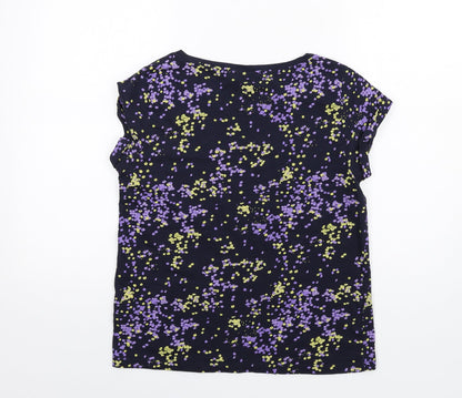 Esprit Womens Multicoloured Floral Cotton Basic T-Shirt Size S Round Neck