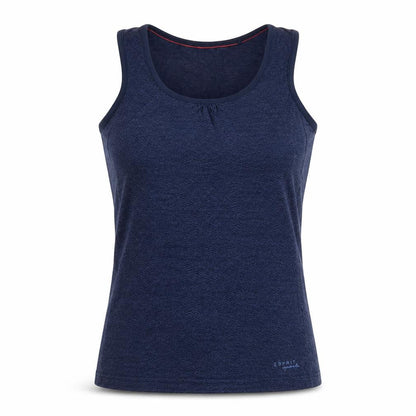 Esprit Womens Blue Cotton Basic Tank Size XS Round Neck