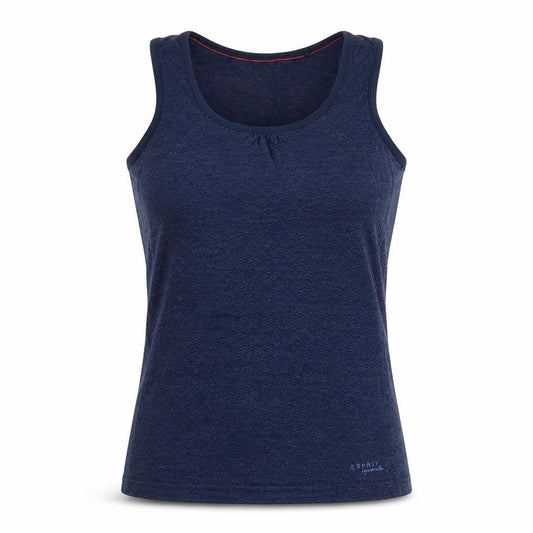 Esprit Womens Blue Cotton Basic Tank Size XS Round Neck