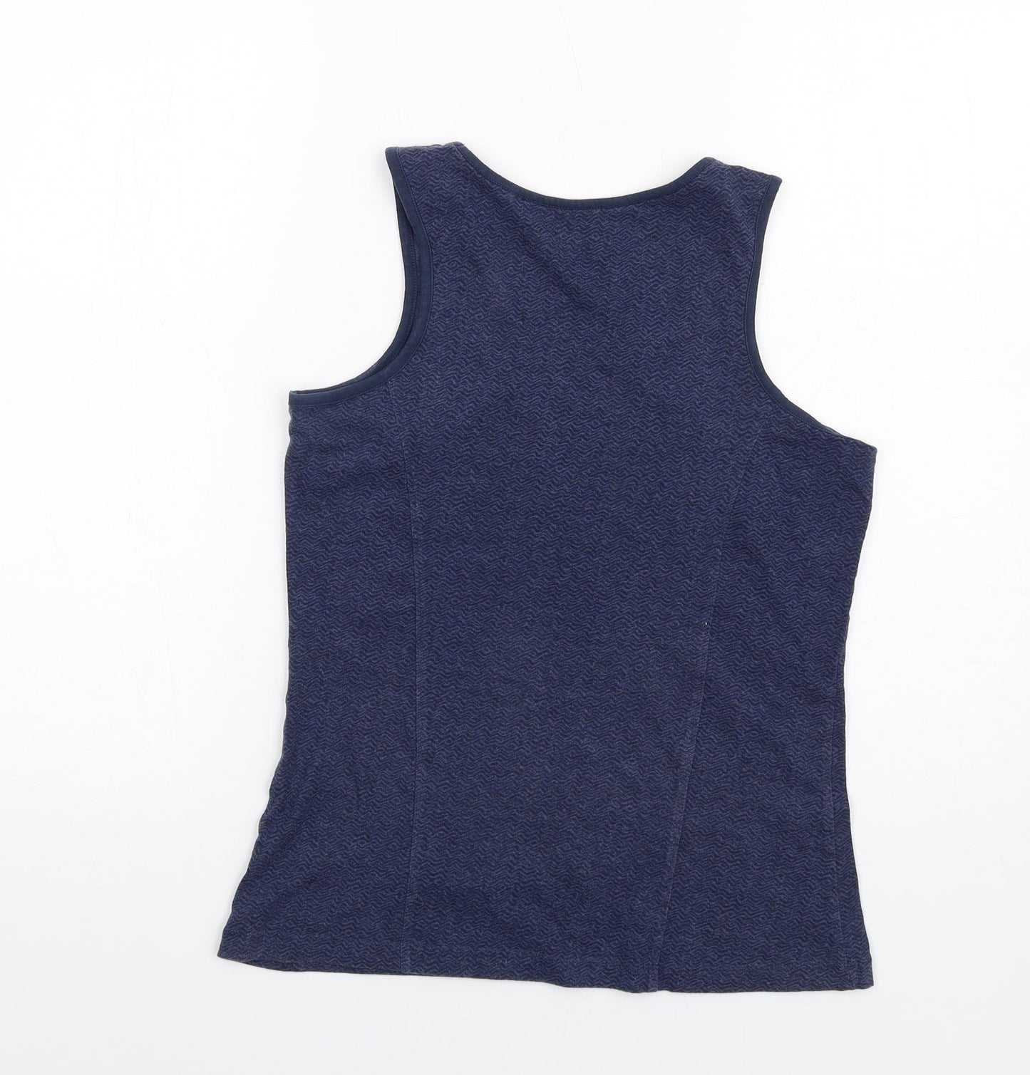 Esprit Womens Blue Cotton Basic Tank Size XS Round Neck
