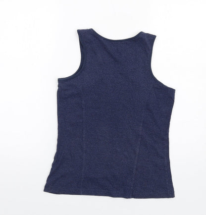 Esprit Womens Blue Cotton Basic Tank Size XS Round Neck