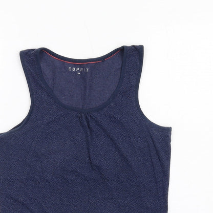 Esprit Womens Blue Cotton Basic Tank Size XS Round Neck