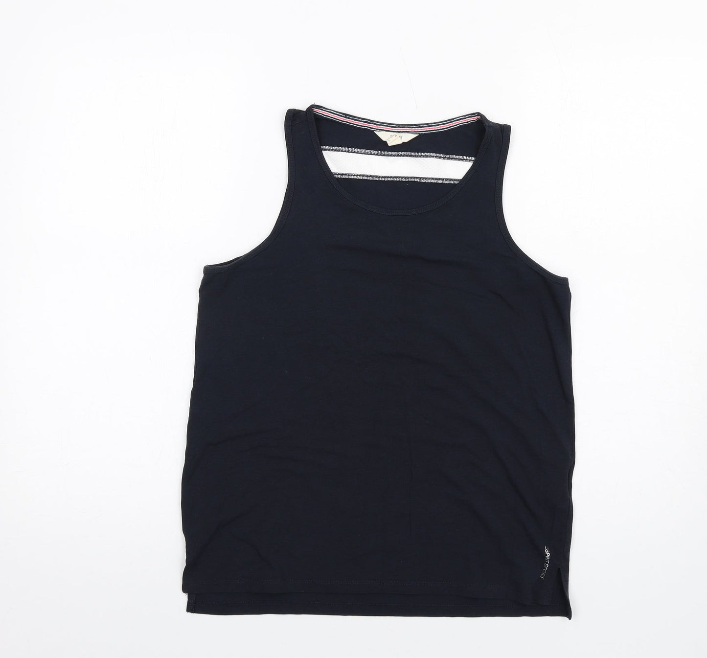Esprit Womens Black Cotton Basic Tank Size S Round Neck