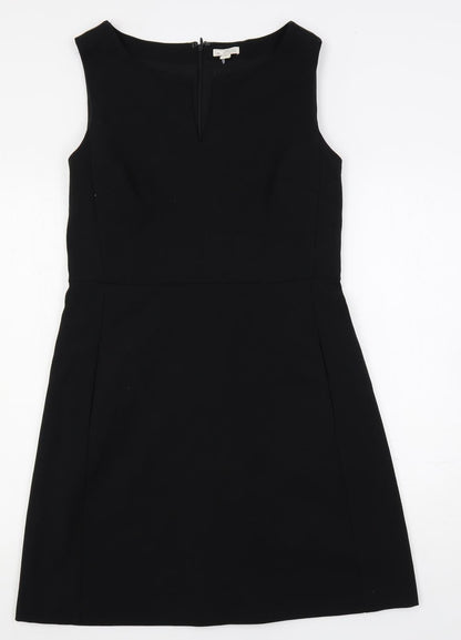 Gap Womens Black Polyester A-Line Size 14 V-Neck Zip
