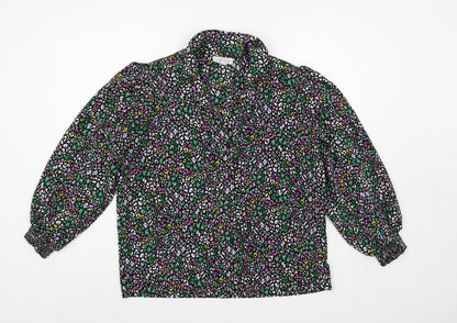 Womens UK Size 10 Topshop Multicoloured Basic Button-Up