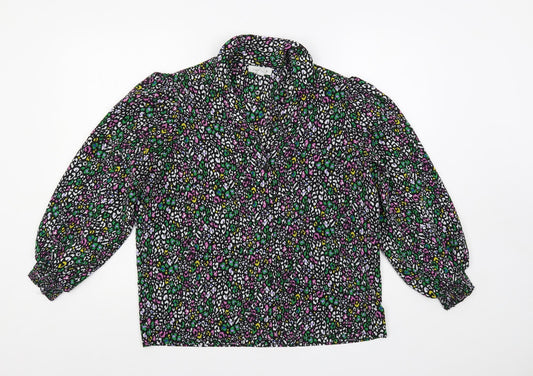 Womens UK Size 10 Topshop Multicoloured Basic Button-Up