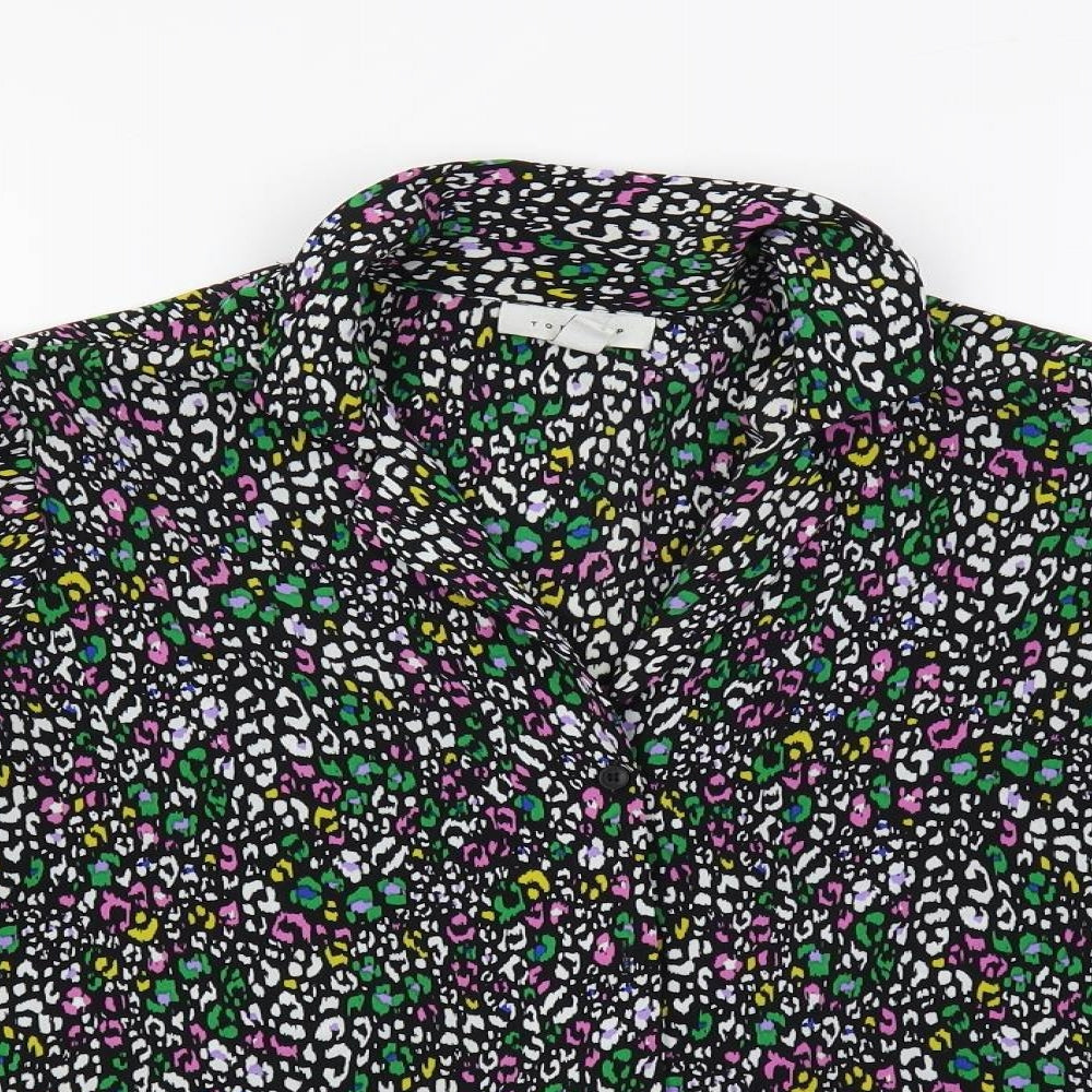 Womens UK Size 10 Topshop Multicoloured Basic Button-Up