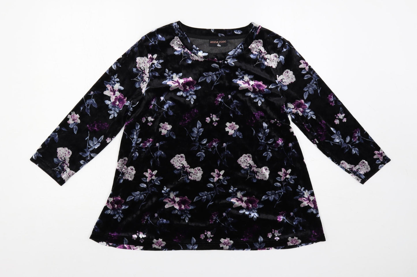 Womens UK Size S Anna Rose Black Basic Blouse