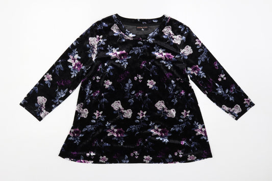 Womens UK Size S Anna Rose Black Basic Blouse