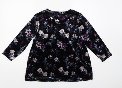 Womens UK Size S Anna Rose Black Basic Blouse