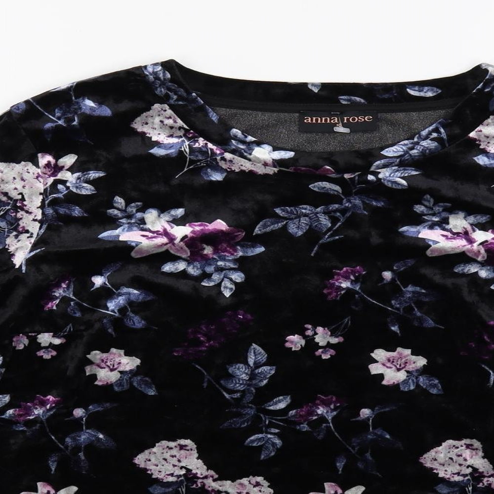 Womens UK Size S Anna Rose Black Basic Blouse