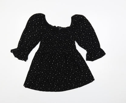 Womens UK Size 12 New Look Black Basic Blouse