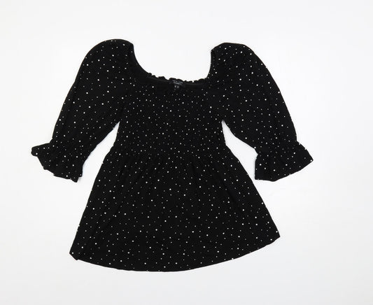 Womens UK Size 12 New Look Black Basic Blouse