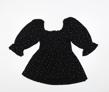 Womens UK Size 12 New Look Black Basic Blouse
