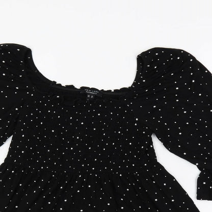 Womens UK Size 12 New Look Black Basic Blouse