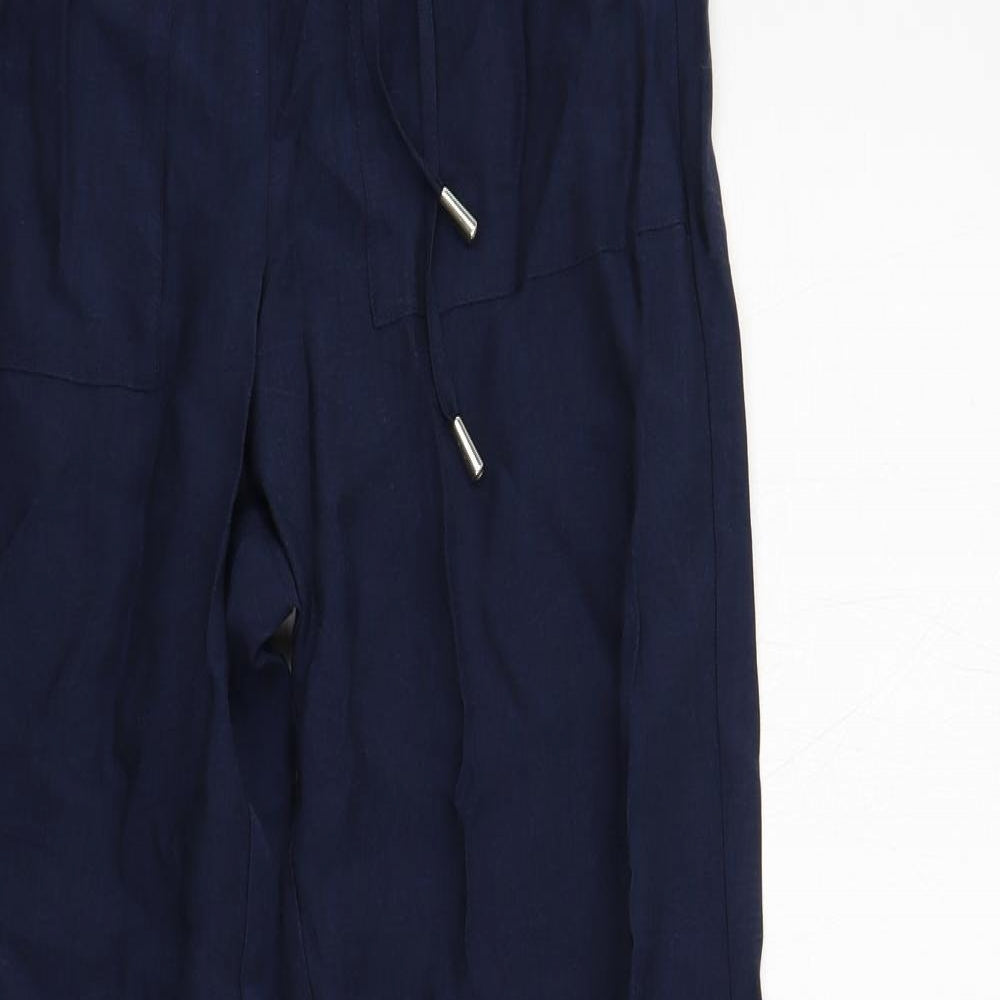 Womens UK Size 8 Marks and Spencer Regular Fit  Blue Trousers