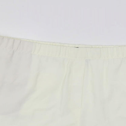 Marks and Spencer Womens Ivory Polyester Basic Shorts Size 24 L5 in Regular - Elastic Waist