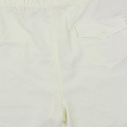 Marks and Spencer Womens Ivory Polyester Basic Shorts Size 24 L5 in Regular - Elastic Waist