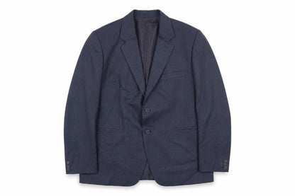 Alaj's Mens Blue Striped Polyester Jacket Suit Jacket Size 46 Regular