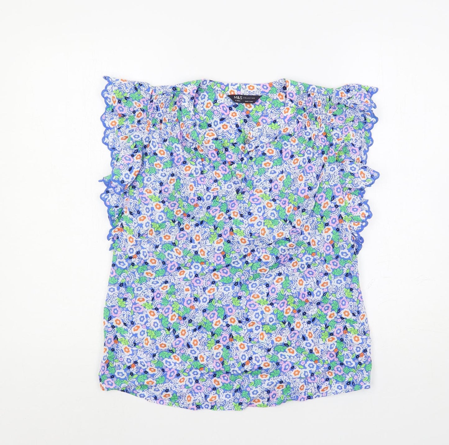 Womens UK Size 6 Marks and Spencer Multicoloured Basic Blouse