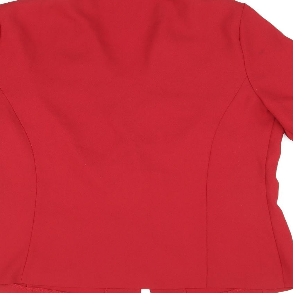 Berkertex Womens Red Polyester Basic Button-Up Size 18 Collared