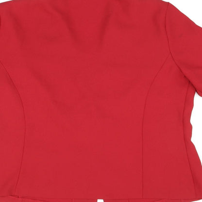 Berkertex Womens Red Polyester Basic Button-Up Size 18 Collared