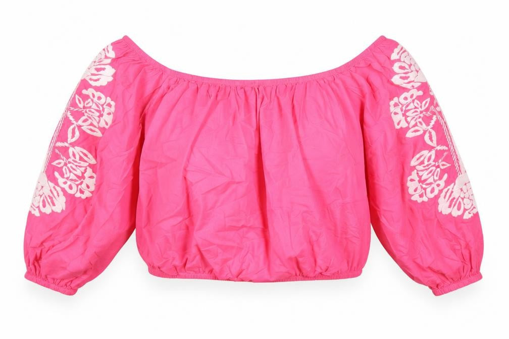 Womens UK Size 18 Marks and Spencer Pink Cropped Blouse