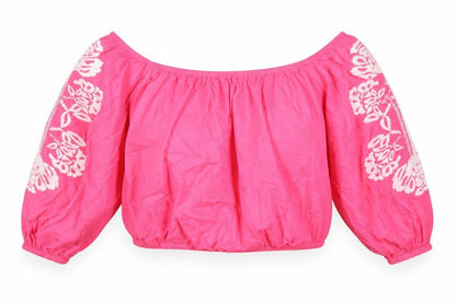 Womens UK Size 18 Marks and Spencer Pink Cropped Blouse