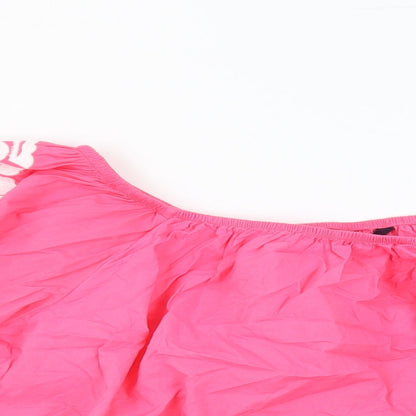 Womens UK Size 18 Marks and Spencer Pink Cropped Blouse