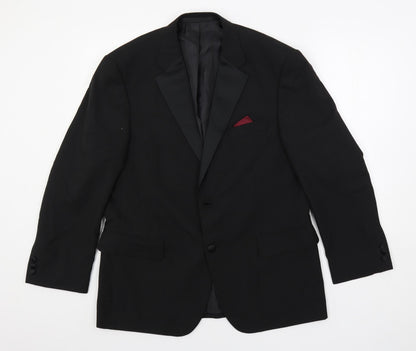 Mens UK Size 40 Marks and Spencer Regular Black Suit Tuxedo