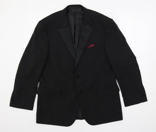Mens UK Size 40 Marks and Spencer Regular Black Suit Tuxedo