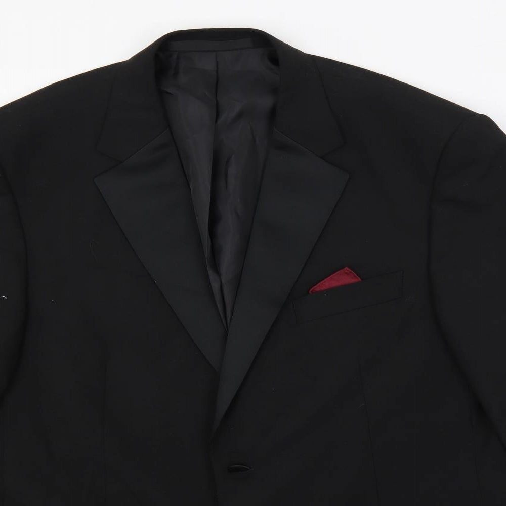 Mens UK Size 40 Marks and Spencer Regular Black Suit Tuxedo