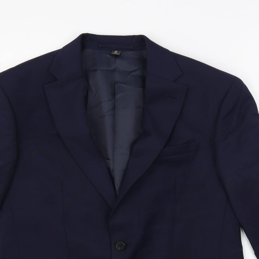 Mens UK Size 38 Marks and Spencer Regular Blue Suit Jacket