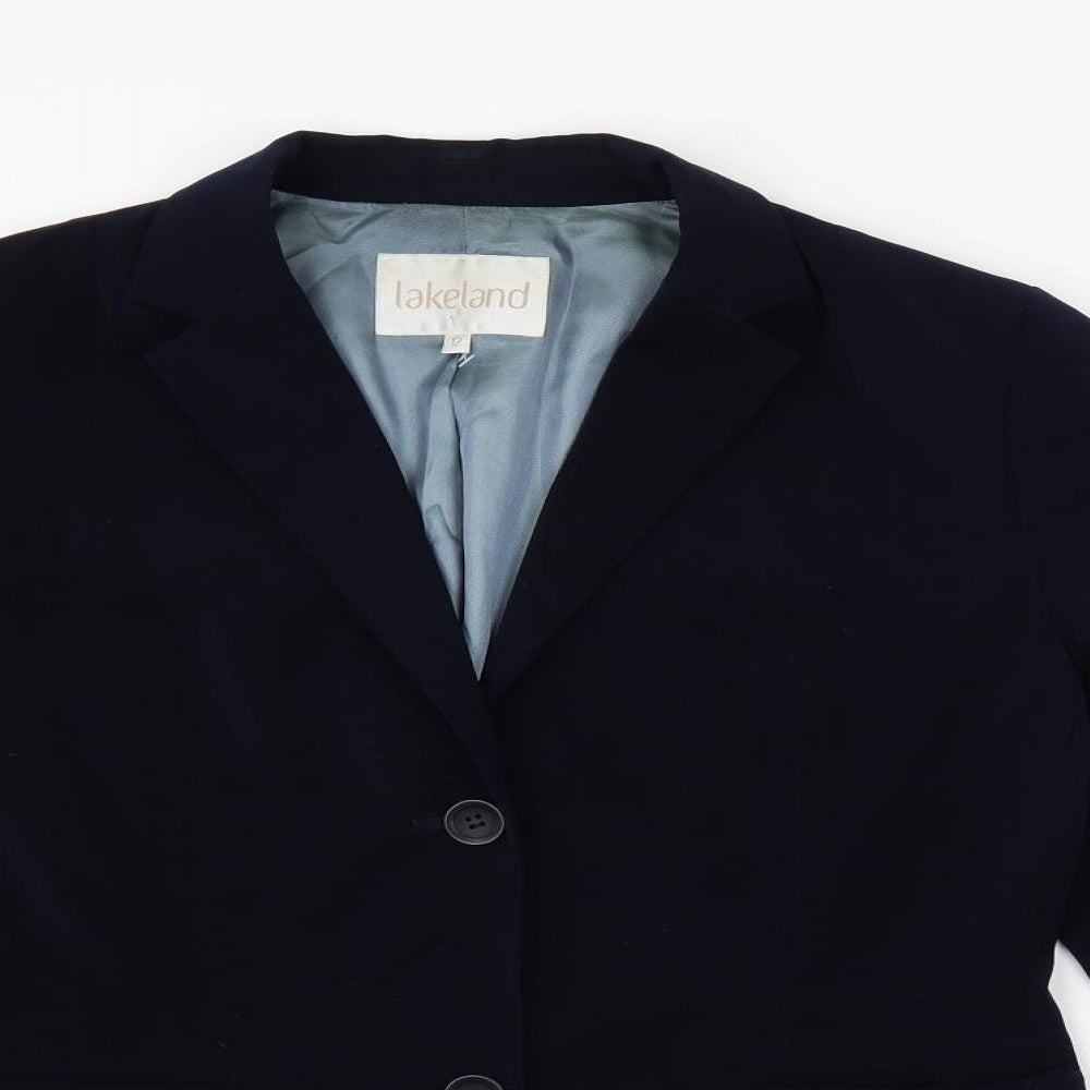 Lakeland Womens Blue Jacket Blazer Size 12 Button