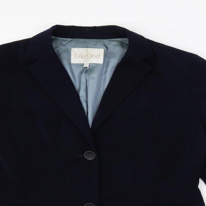 Lakeland Womens Blue Jacket Blazer Size 12 Button