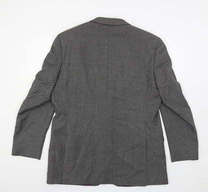 Racing Green Mens Grey Wool Jacket Suit Jacket Size 44 Regular