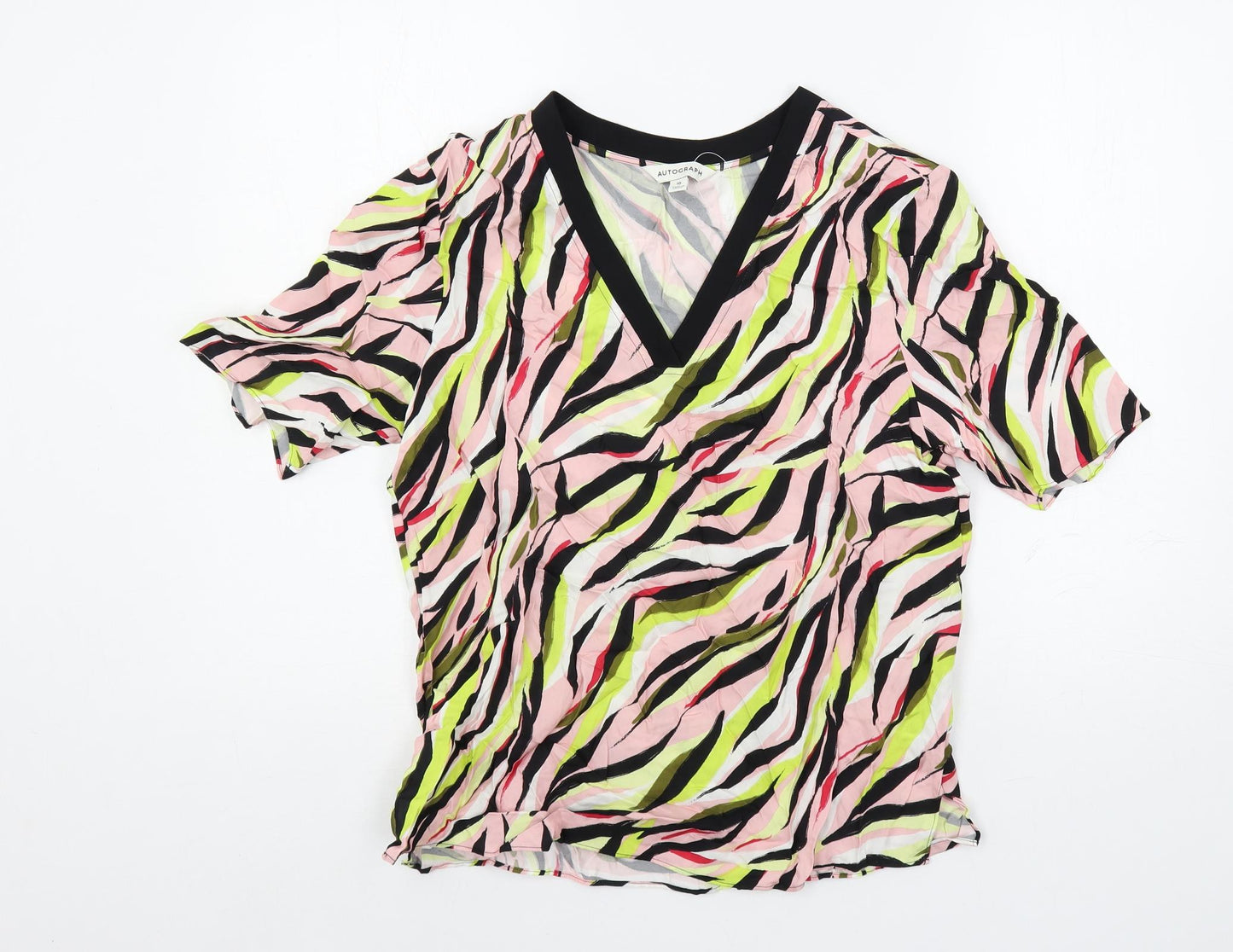 Womens UK Size 10 Marks and Spencer Multicoloured Basic Blouse