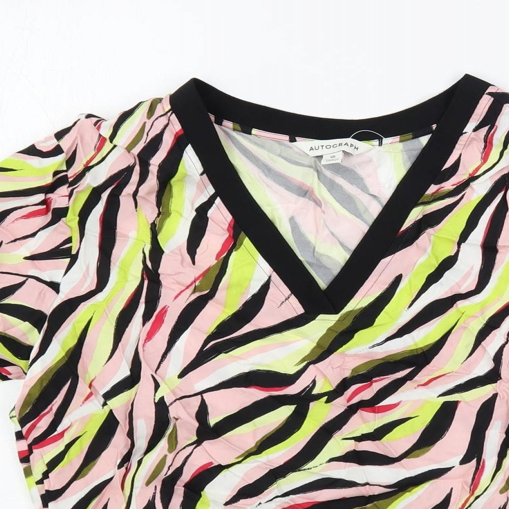 Womens UK Size 10 Marks and Spencer Multicoloured Basic Blouse