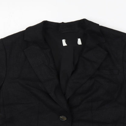 Marks and Spencer Womens Black Jacket Blazer Size 8 Button